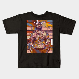 Shirtless Lebron James Geometric Art Kids T-Shirt